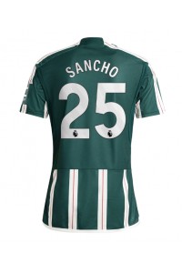 Manchester United Jadon Sancho #25 Jalkapallovaatteet Vieraspaita 2023-24 Lyhythihainen